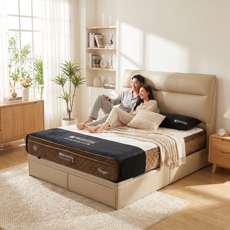 X'clusive Home Queen German Mattress + Bedframe